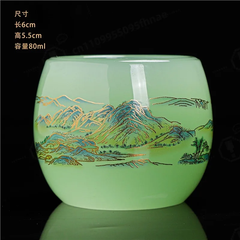Translucent Porcelain Kung Fu Kit Colored Glaze Gaiwan Pitcher Portable Coffee Tasting Cup Household Daily Drinking Tea Set