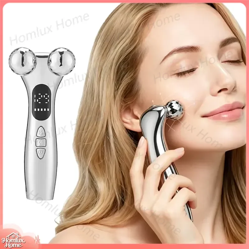 Double Roller Stainless Steel Face Lift Massager Portable Skin Firming Neck Lift Device Facial Roller for Anti Aging