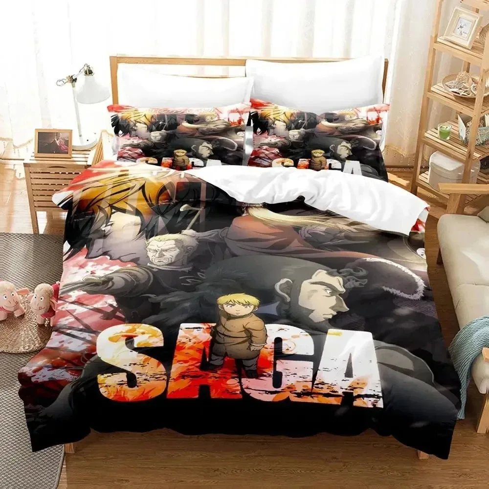 Anime Vinland Saga Bedding Set Duvet Cover Bed Set Quilt Cover Pillowcase Comforter king Queen Size Boys Adult Bedding Set