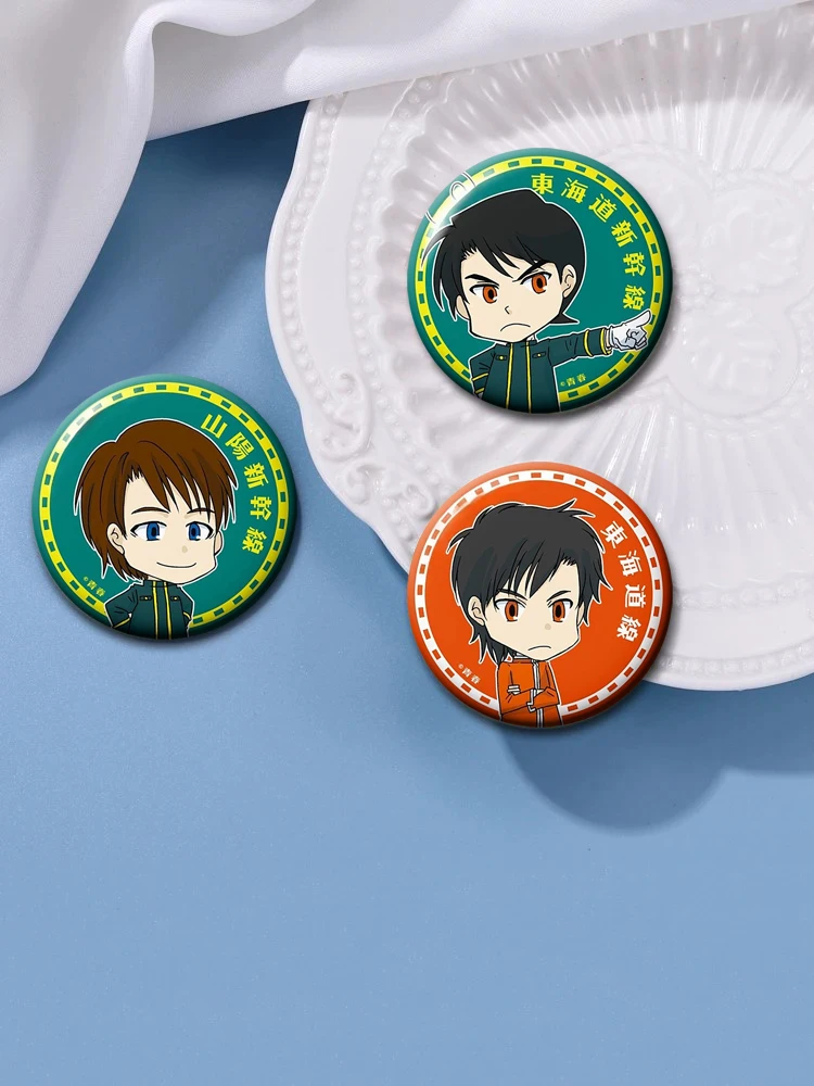 Anime Aoharu Tetsudo Character Icon Badges Tinplate Button Pin Creative Brooches for Clothes Bag Decor Jewelry Accessories Gifts