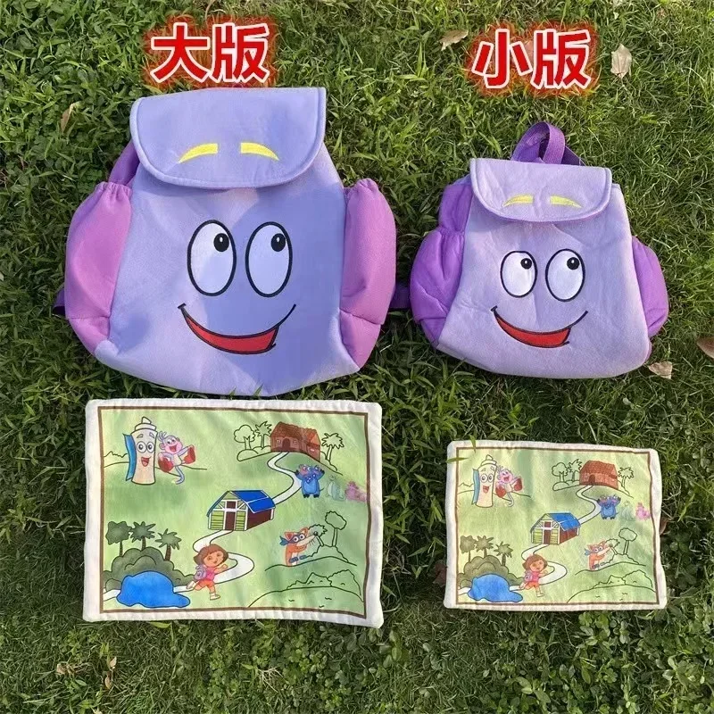 Kawaii Dora The Explorer with A Map Backpack Cartoon New Large Capacity Messenger Bag Student A4 School Bag Children's Backpack