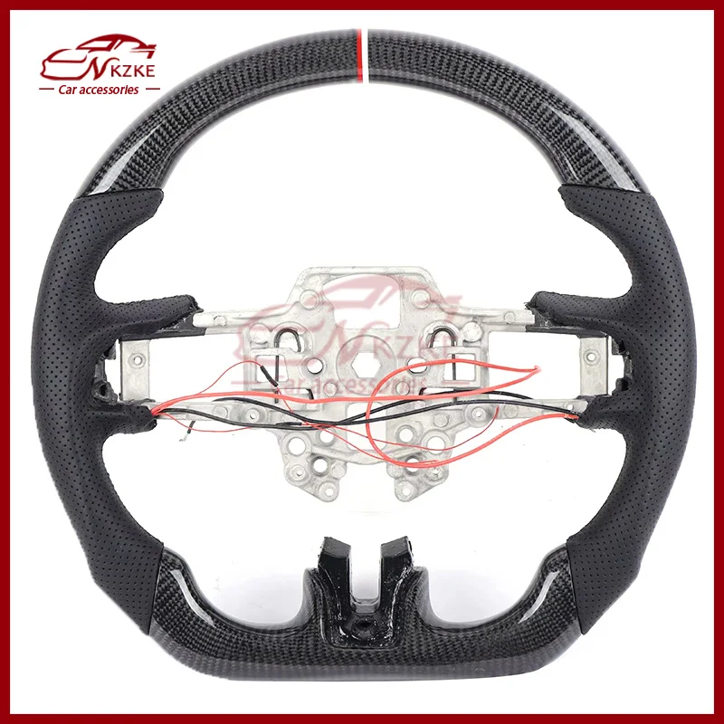 For Ford Mustang 2015 16 17 18 19 20 21 22 models Perforated leather racing steering wheel Carbon fiber heated steering wheel