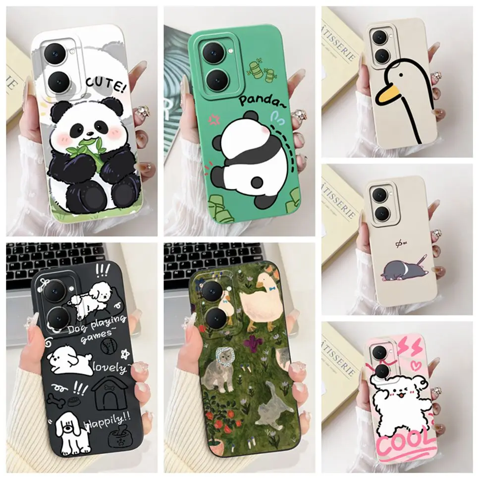 For vivo Y03 4G V2332 Case Fashion Design Cartoon Panda Shockproof Soft Silicone Cover For Vivo Y03 y03 6.56