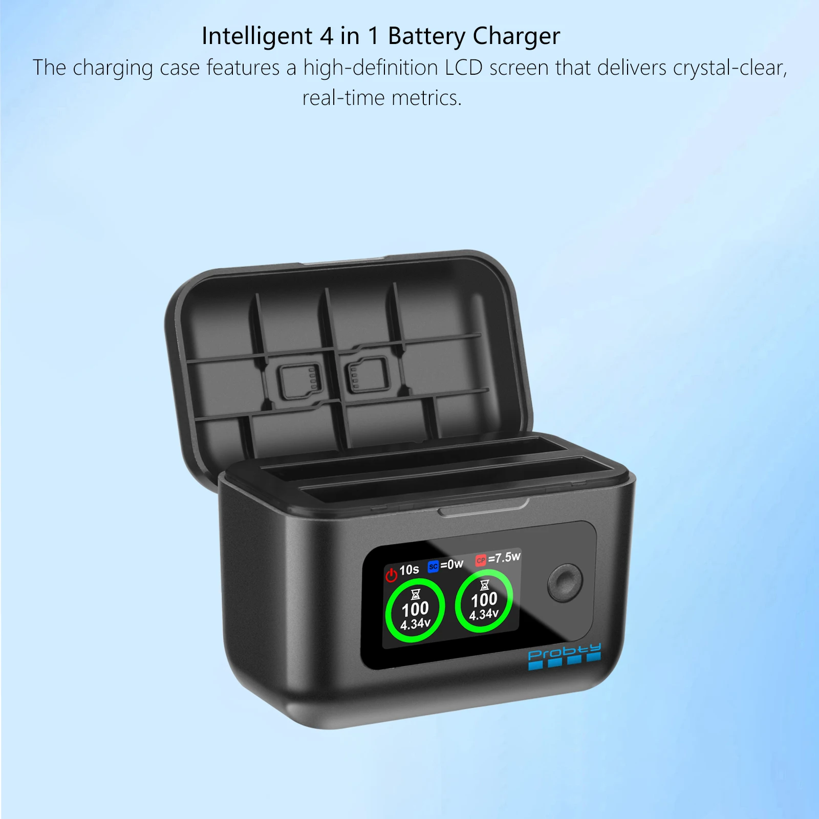 Probty für Insta360 X4 Air Akku-Schnellladebox X4 Air Ladegerät mit LCD-Display Zubehör – Detail 5