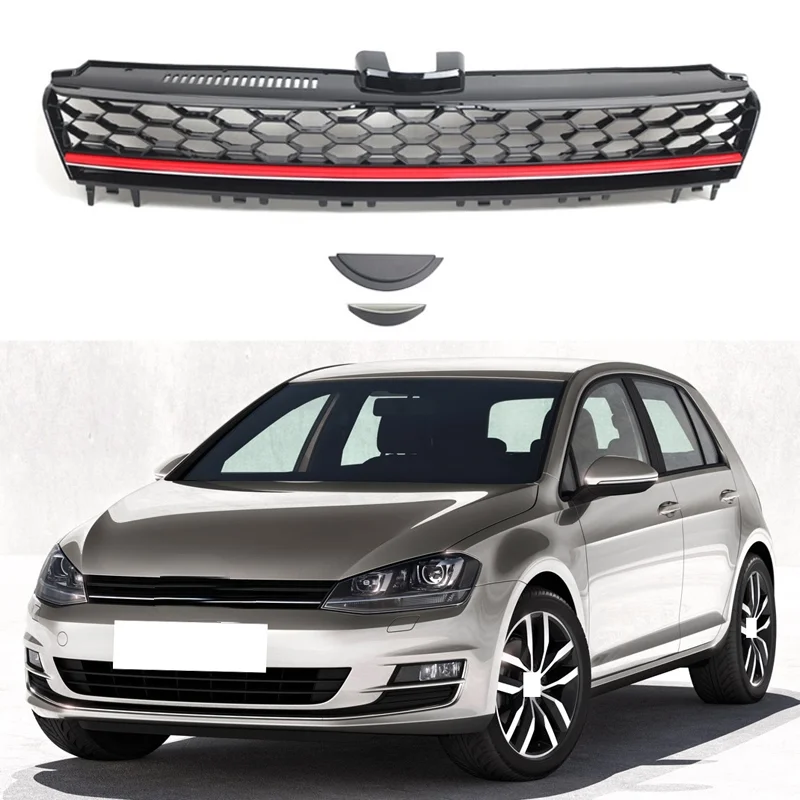 

Front Bumper Racing Grills For 2014 2015 2016 2017 Volkswagen Golf 7 Gti Honeycomb Grill Grille Without Logo Car Accessories