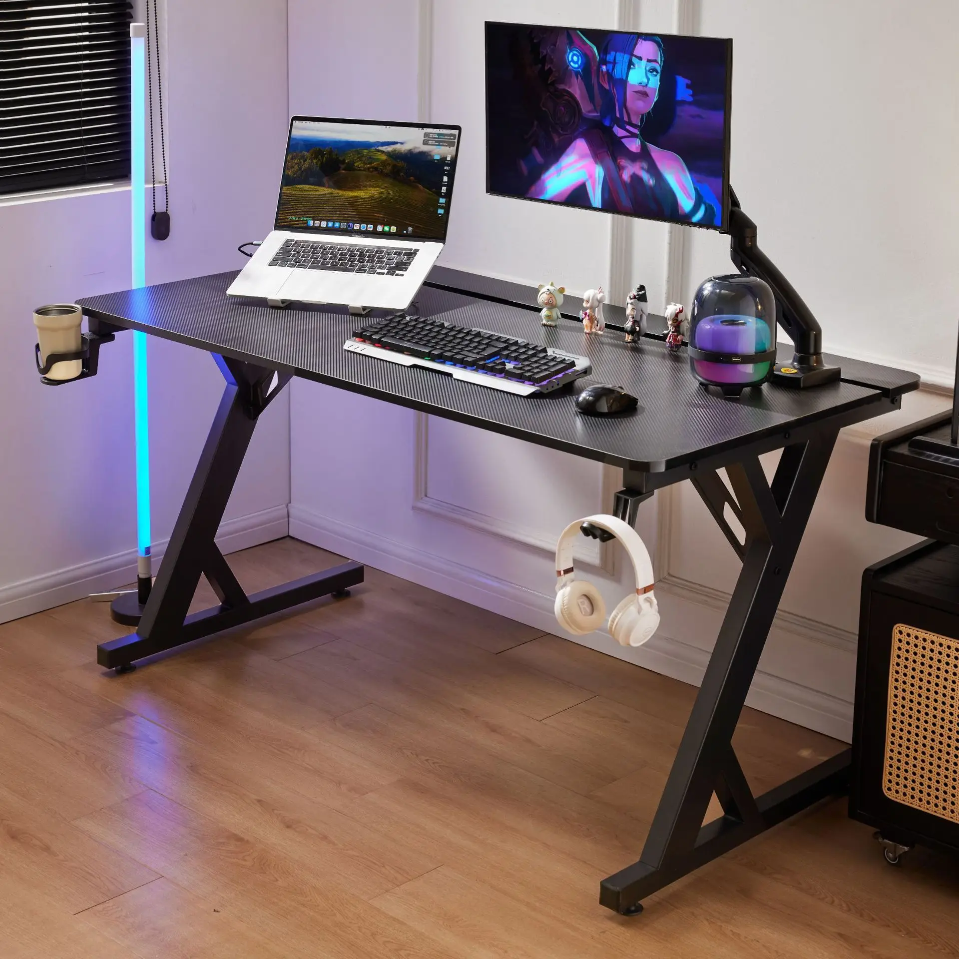 

Computer desk, e sports, desktop, office, simple, solid wood, household, metal