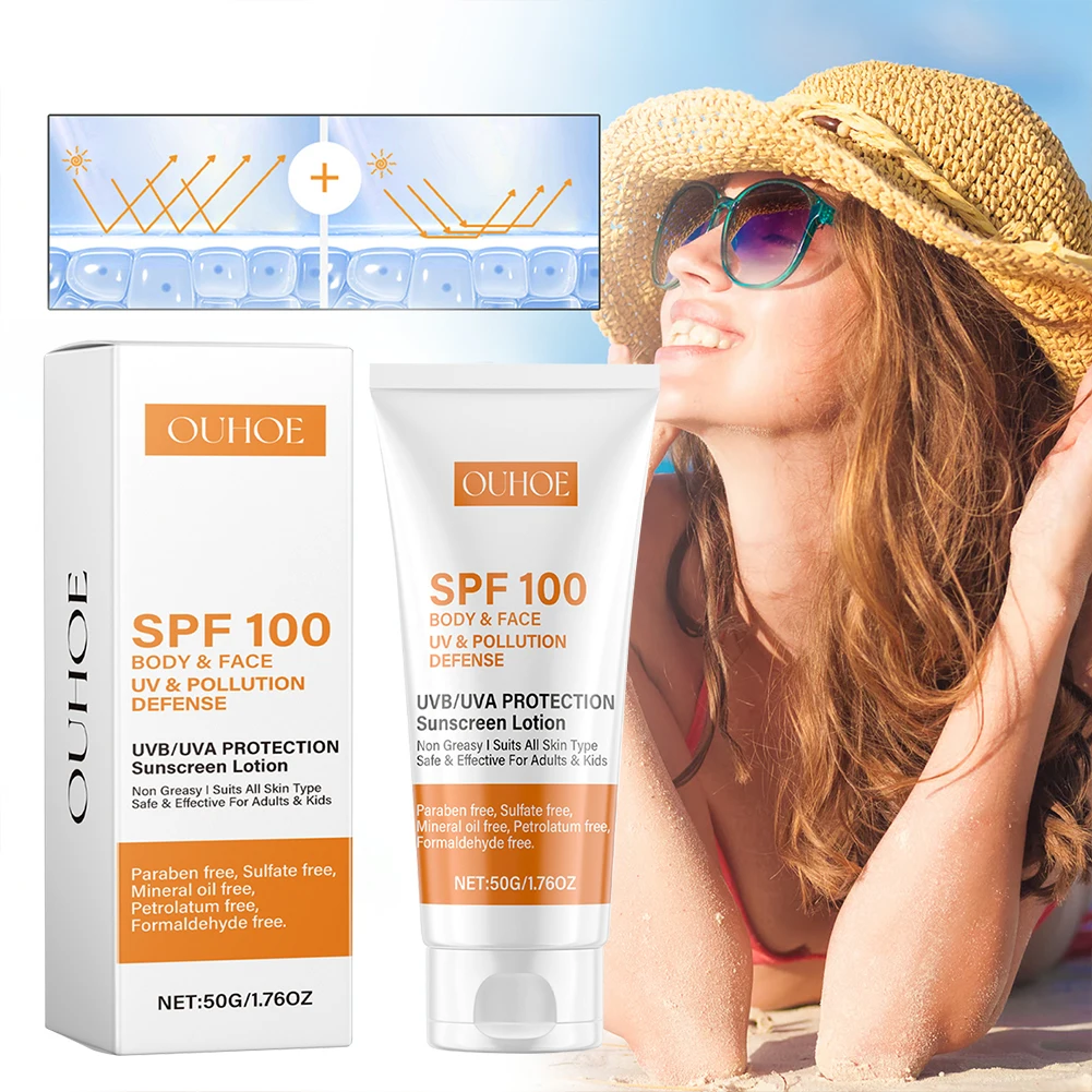 

100/350g Facial Sunscreen Cream SPF 100+ Body Protector Solar Lotion UVA & UVB Sunblocking Cream Facial Body Moisturizing Cream