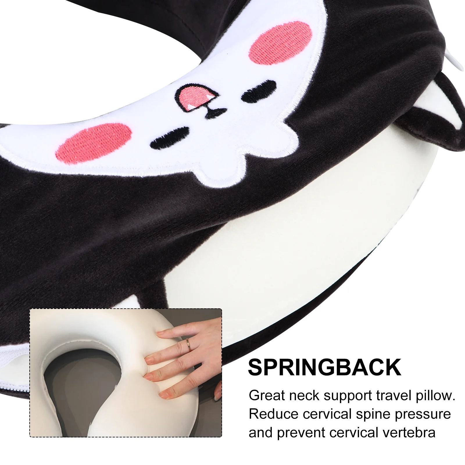 

1Pcs U-Shaped Neck Pillow Adorable Animal Shape Comfortable Head Neck Chin Support for Travel Long Bedroom Use