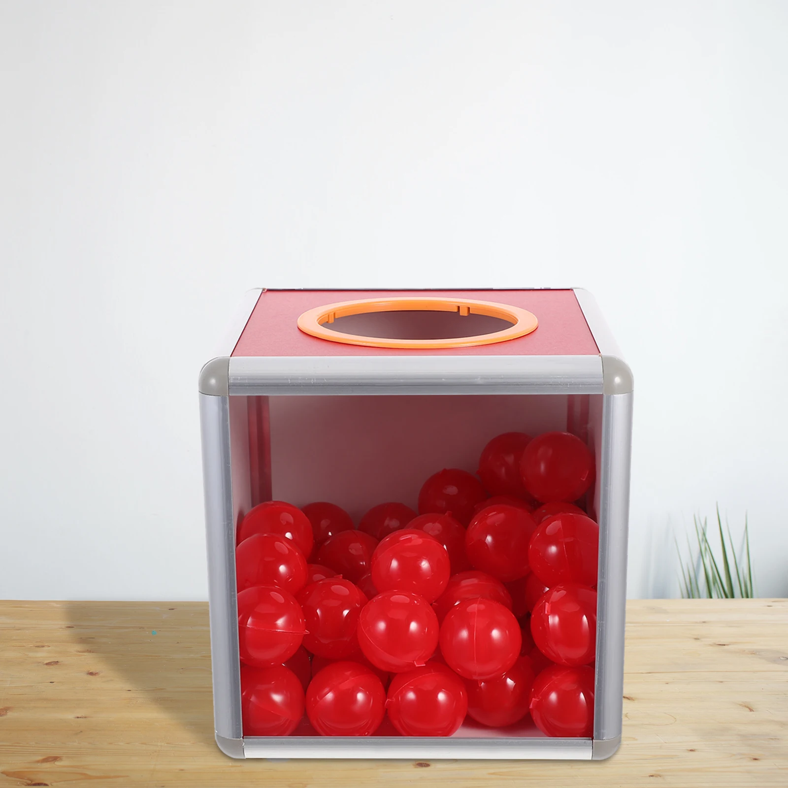 

Raffle Box Red 20cm Multi-Function Party Event Storage Clear Drawing Ballot Donation Case