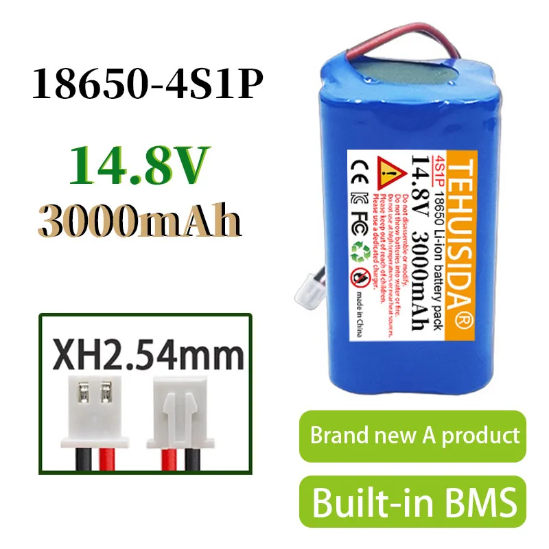 18650 Lithium Battery 14.8V 3000mAh Battery Pack for Monitoring Audio Fan Fill Light Medical Toys 16.8V Customizable Plug