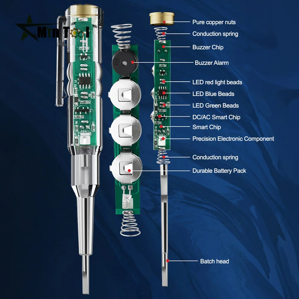 Voltage Tester Pen Non-contact Induction Digital Power Detector Pencil Electric Screwdriver Circuit Indicator Electrician Tool