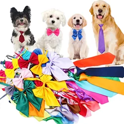 50PCS Bulk Dog Bowtie Small Dog Puppy Neckties Solid  Adjustable Bow Tie For Large DogsTies Elastic Dand Pet  Accessories