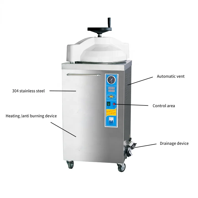35L/50L/75L/100L Vertical Autoclave Stainless Steel with Hand Wheel Sterilizer