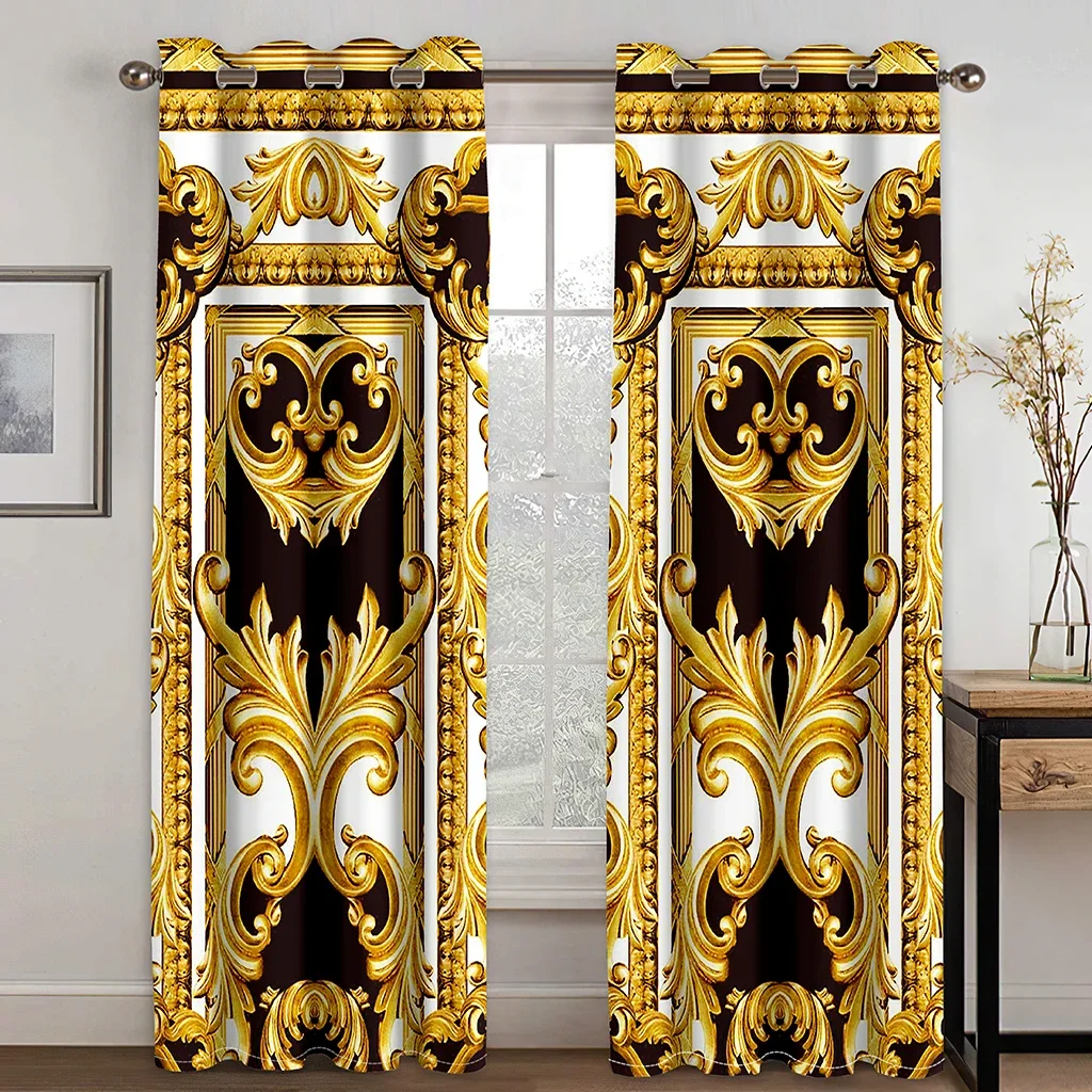 Modern Baroque Black Brands Lion Designer Luxury Free Shipping Thin 2 Pieces Curtains for Living Room Bedroom Window Drape Decor