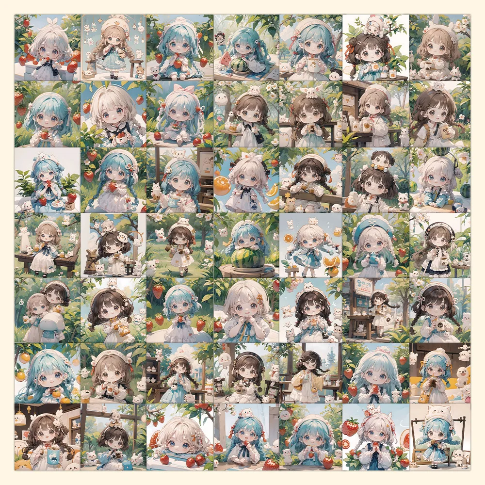 

60 Pieces of Fruit Girl Cartoon Waterproof Stickers, Phone Case Decoration Stickers, Planner Stickers, Stickers, Waterproof Stickers, Advantages: Waterproof, Can Be Re-Pasted, No Residue, Beautifully Designed.