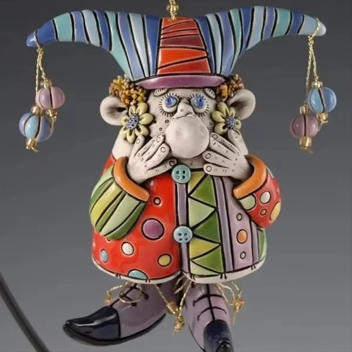 A27Z new Clown Wind Chime Ornaments Halloween Outdoor Garden Ornaments Resin Decorative Gift C