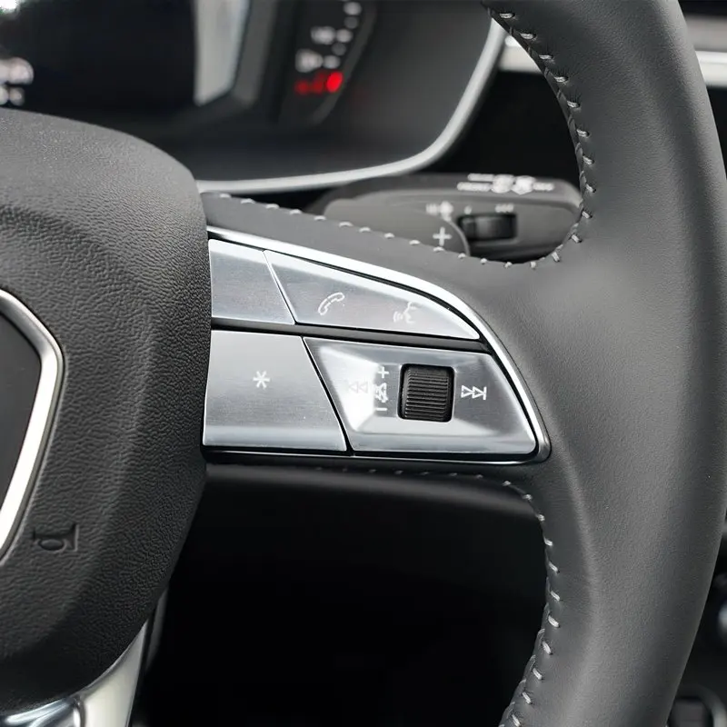 Car Upgrade For Audi A3 A5 Q3 Q5 2019-2021 Aluminum Alloy Steering Wheel Button Sequins Decoration Cover Trim Interior Styling