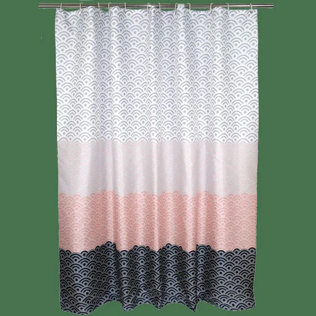Shower Curtain Geometric Color Block Pattern Waterproof