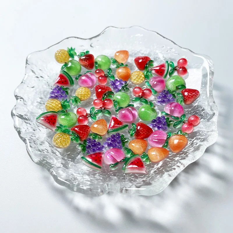 50 pz estate frutta fresca decorazioni per unghie parti 3D carino fragola ciliegia resina ciondoli per unghie gioielli accessorio per Manicure fai da te