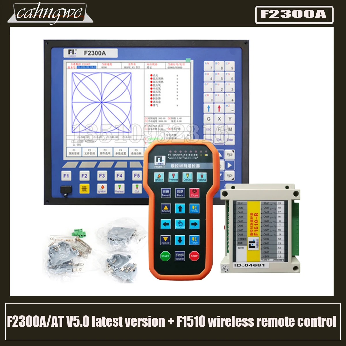 F2300a Cnc Plasma Controller F2300a/at V5.0 Latest Version 2 Axis Cnc Operating System With F1510 Wireless Remote Control