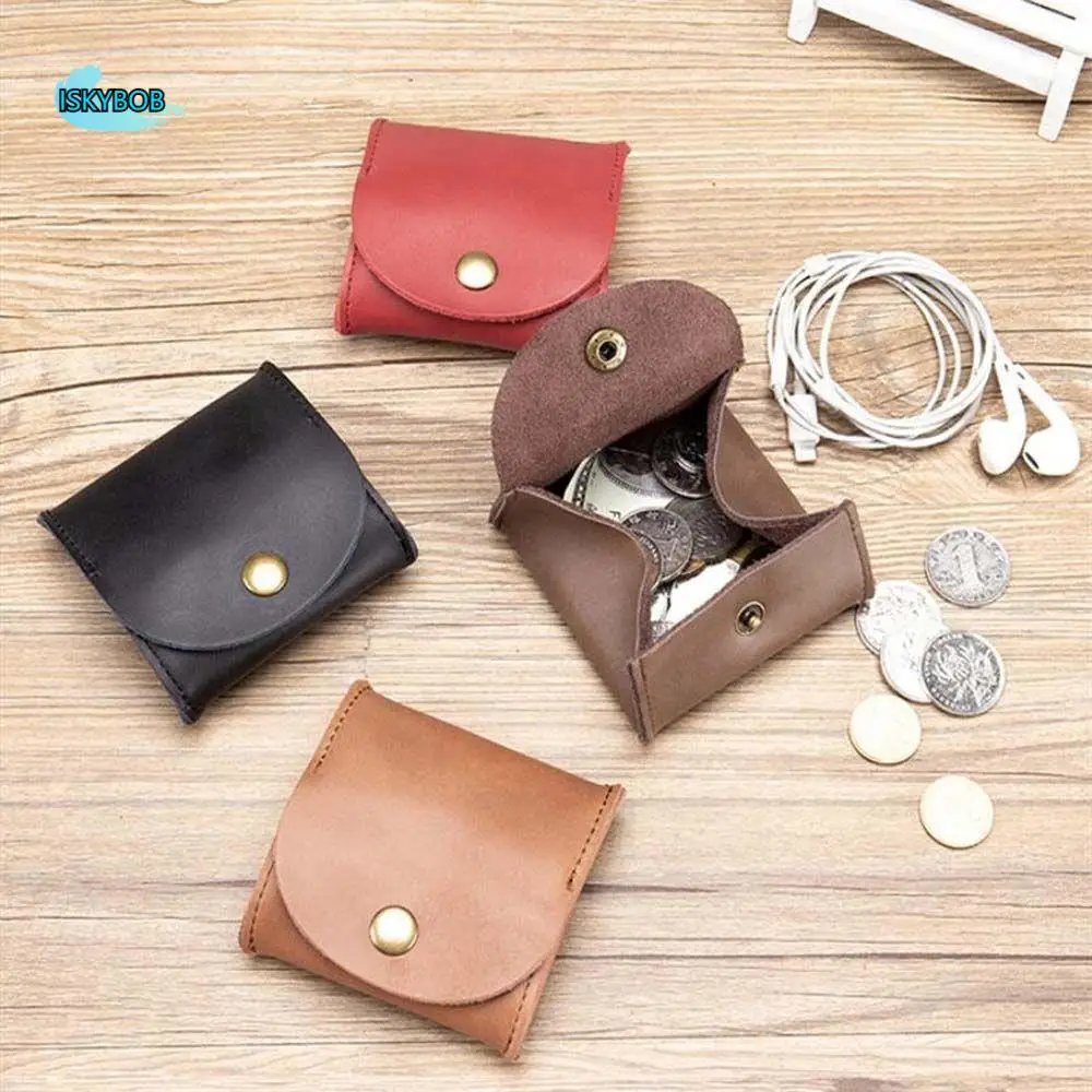 

For Girls Simple Change Purse Mini Wallet Leather Mini Headphone Bag Coin Bag Coin Purse Korean Money Bag Small Purse Wallets