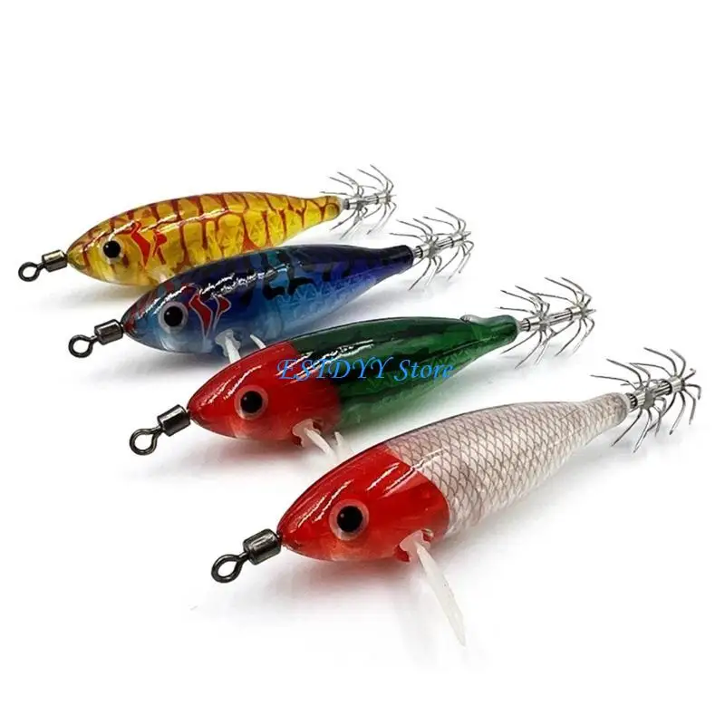 

G6DE 5Pcs Shrimp Cuttlefish Jig Hook Multicolor Fishing Lures Baits Set for Freshwater and Saltwater Fishing Enthusiasts