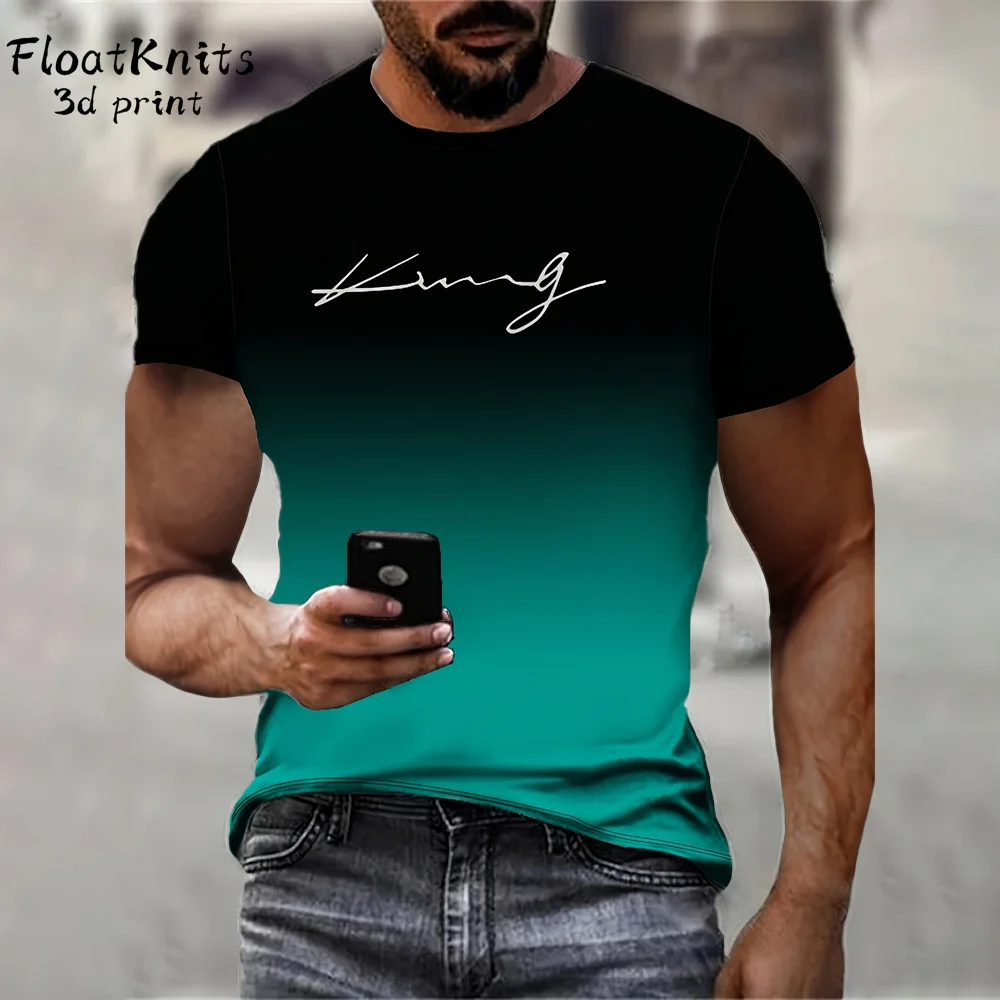 

Gradient Graphic T Shirts Summer Fashion Men's Clothing O-Neck Oversized T-Shirt Short Sleeve Tee Casual Minimalist T Shirt Man