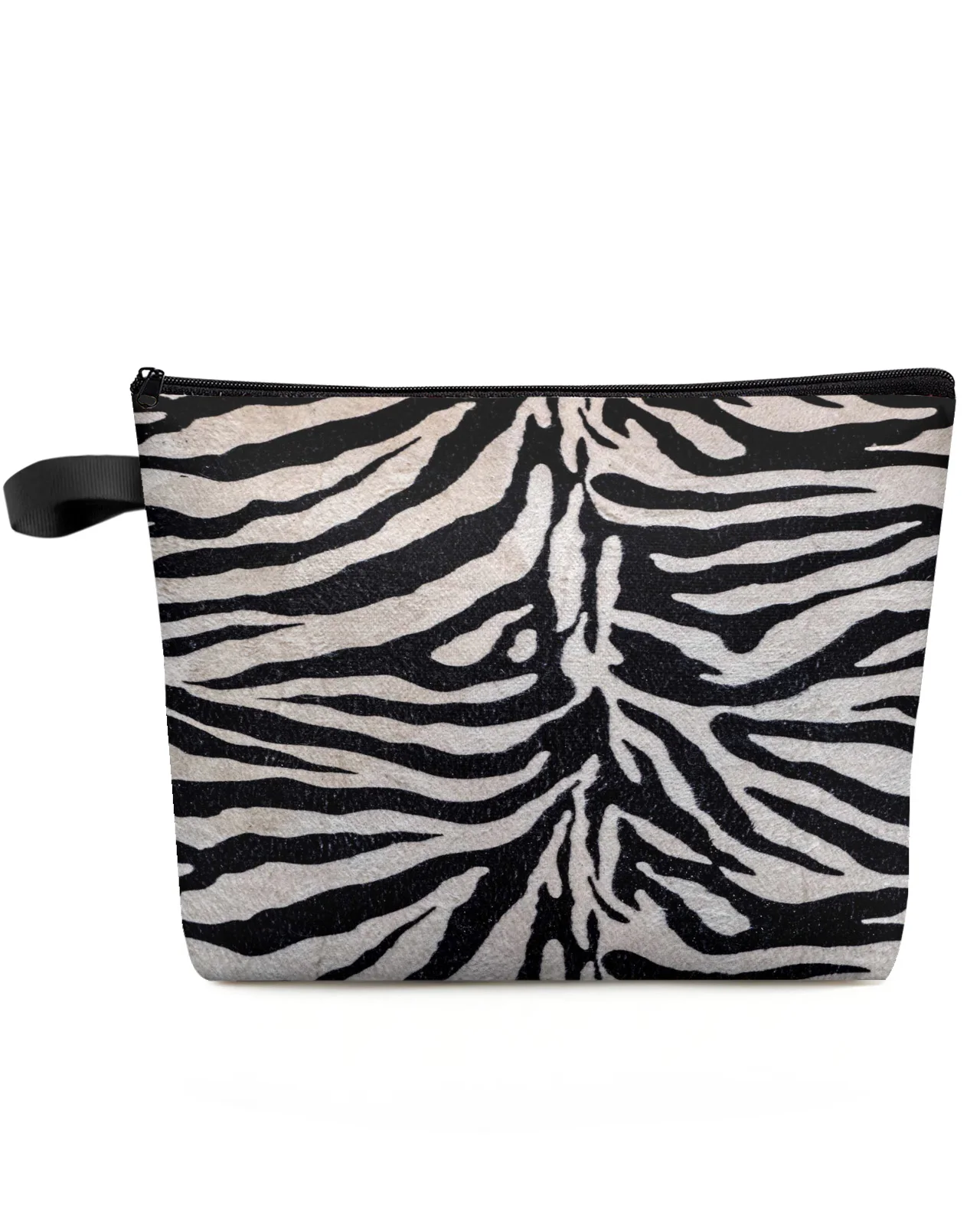 

Animal Fur Zebra Fur Texture Pattern Waterproof Cosmetic Storage Bag Portable Makeup Bag Large Capacity Toiletry Organizer Pouch