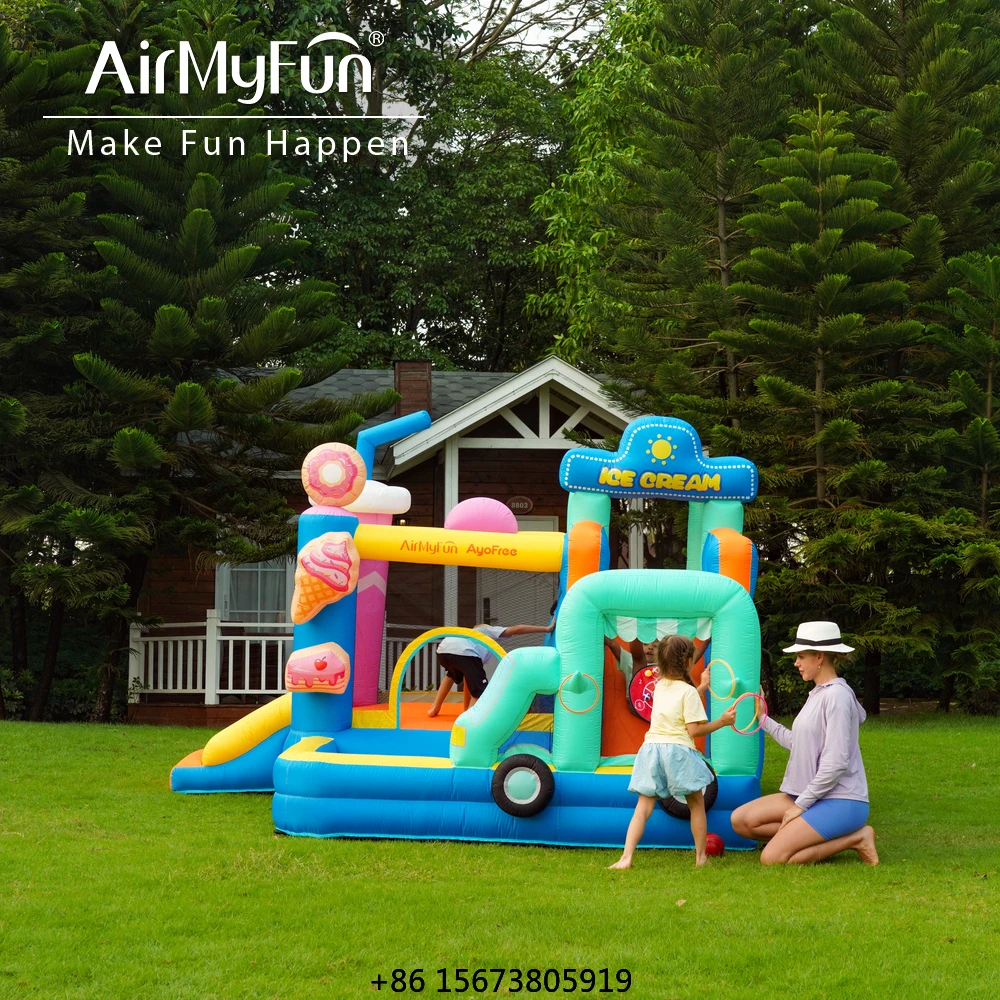 Airmyfun High Quality Candy Car Soft Bouncing Castle With Slide and Pool Inflatable Bounce House Multi Combo Jumping Castle