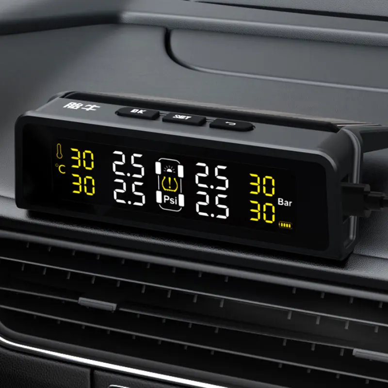 

Universal Tire Pressure Monitor Sensor TPMS Built-in External Car Wireless Solar High Precision Tire Detector