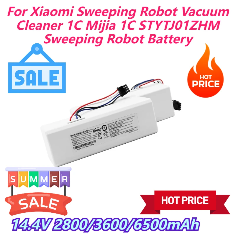 

14.4V 2800/3600/6500mAh For Xiaomi Sweeping Robot Vacuum Cleaner 1C Mijia 1C STYTJ01ZHM Sweeping Robot Battery