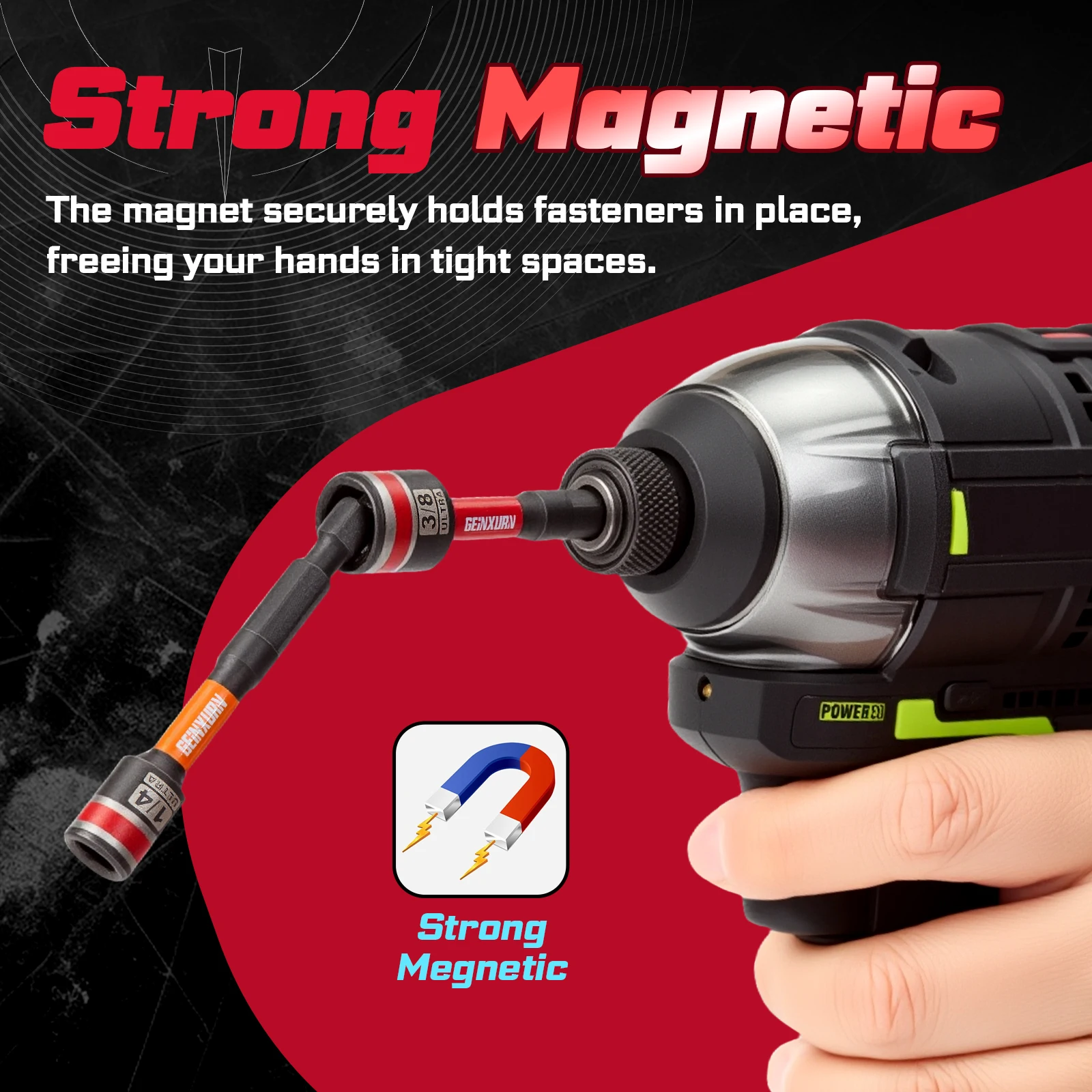 Geinxurn 66Pcs Tools Set Packaged,Impact Screwdriver Bits, Nut Driver, Mini Ratchet Wrech and Impact Bit Holder for Home Repairs