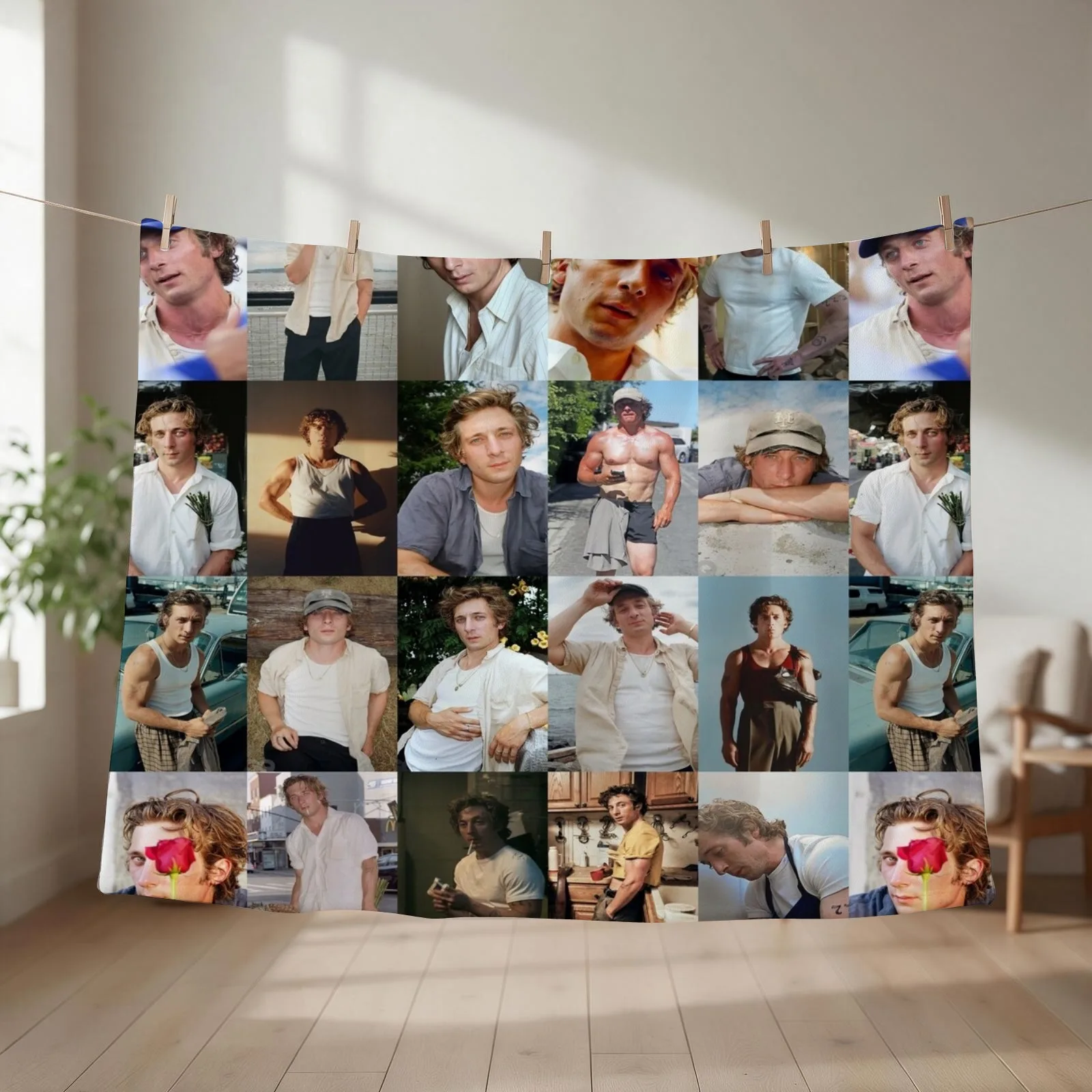 Jeremy Allen White Throw Blanket couch cozy soft plush fuzzy picnic outdoor blanket