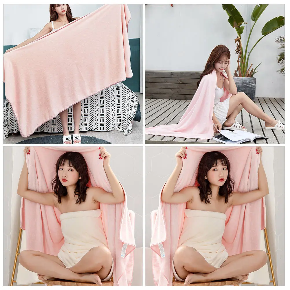 

Quick Dry Bath Towel Coral Fleece Ultra Absorbent Soft Skin Friendly Lightweight For Adult Travel Outdoor Sports Absorb