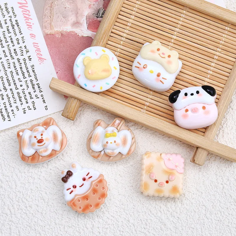 

100pcs Kawaii Cute Animal Food Resin Breakfast Bread Flatback Cabochon for Hair Bows Center Accessories DIY Scrapbooking Craft