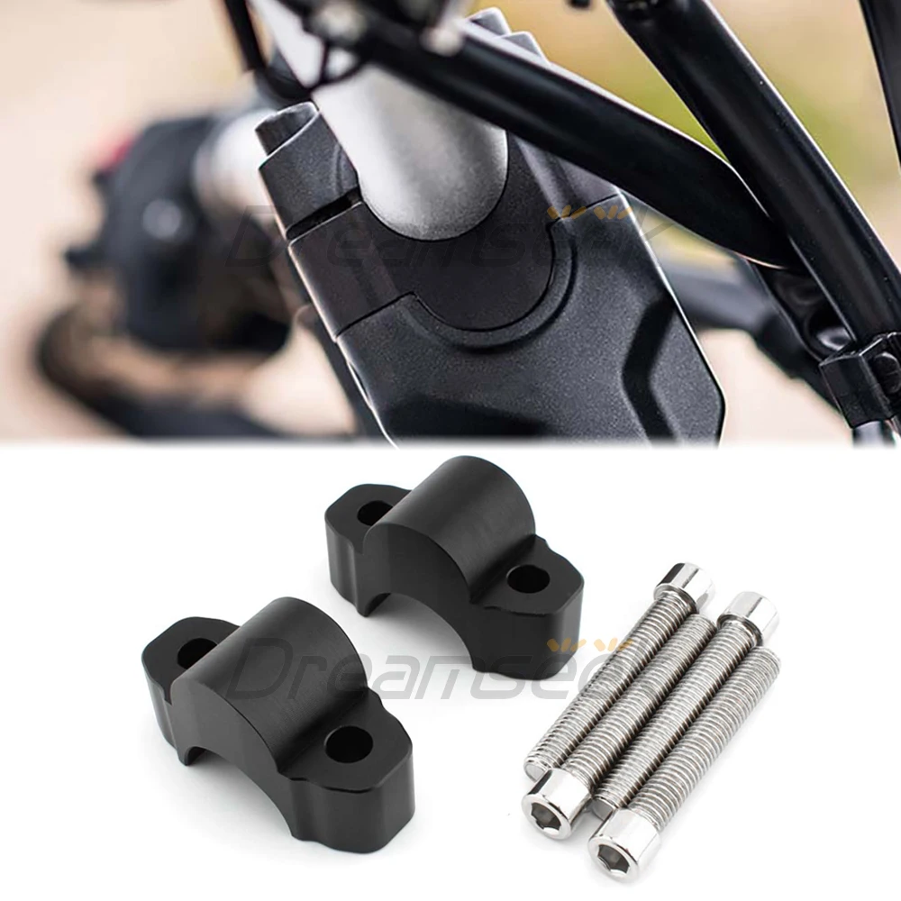 Black Handle Bar Risers Clamp for Yamaha Tenere 700 XT700Z 2019 2020 2021 2022 Motorcycle Handlebar Riser Mount Adapter Aluminum