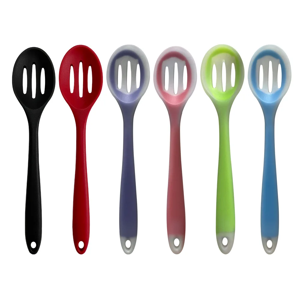 High Temperature Resistant Silicone Spoon Dense Kitchen Seasoning Ladle Tableware Source Factory Silicone Spatula for Cooking