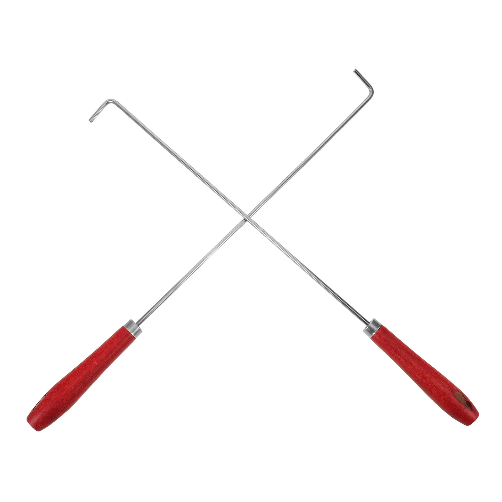 

Набор из 2-х кочерг для камина/костровой чаши, 50 см, с деревянной ручкой, из высокопрочной нержавеющей стали, для использования на улице и в помещении, аксессуары для костра/камина