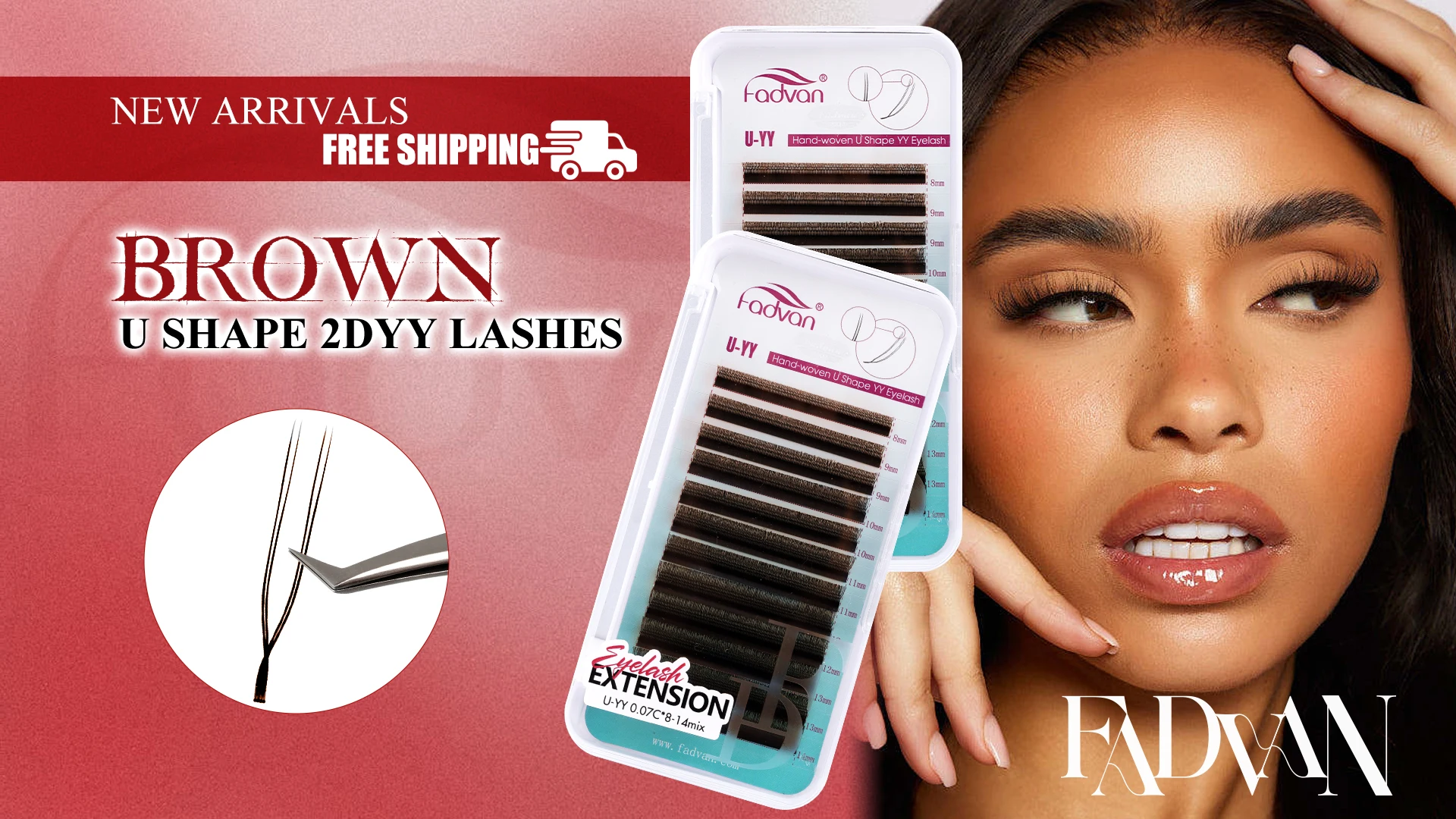 Fadvan Kosmetikpinzette aus Edelstahl für Wimpernverlängerungen, Faserspitze, antistatisch verpackt, vergoldete Pinzette für Make-up – Detail 1