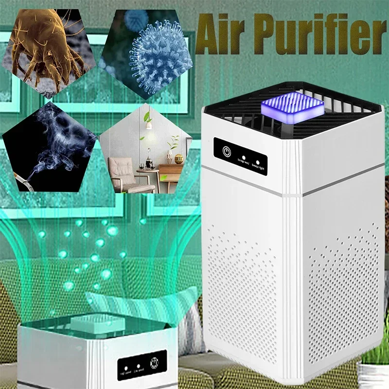 Portable Air Purifier Cleaner with HEPA Filter Negative Ion Dust Odor Smoke Remover Night Light Low Noise for Home Office Car