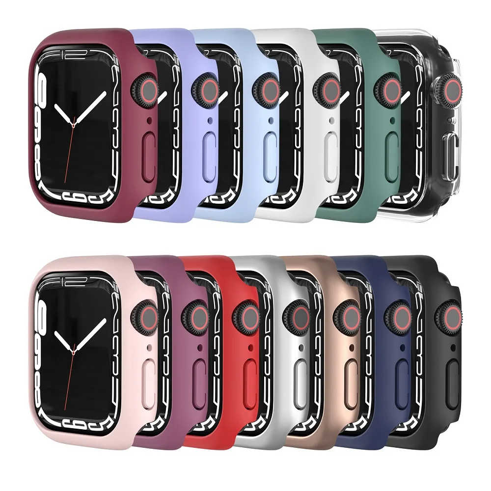 Чехол для Apple Watch Series 7 41 мм 45 мм, сверхтвердый пластиковый бампер с защитой от царапин для iWatch Φ 45 мм 41 мм