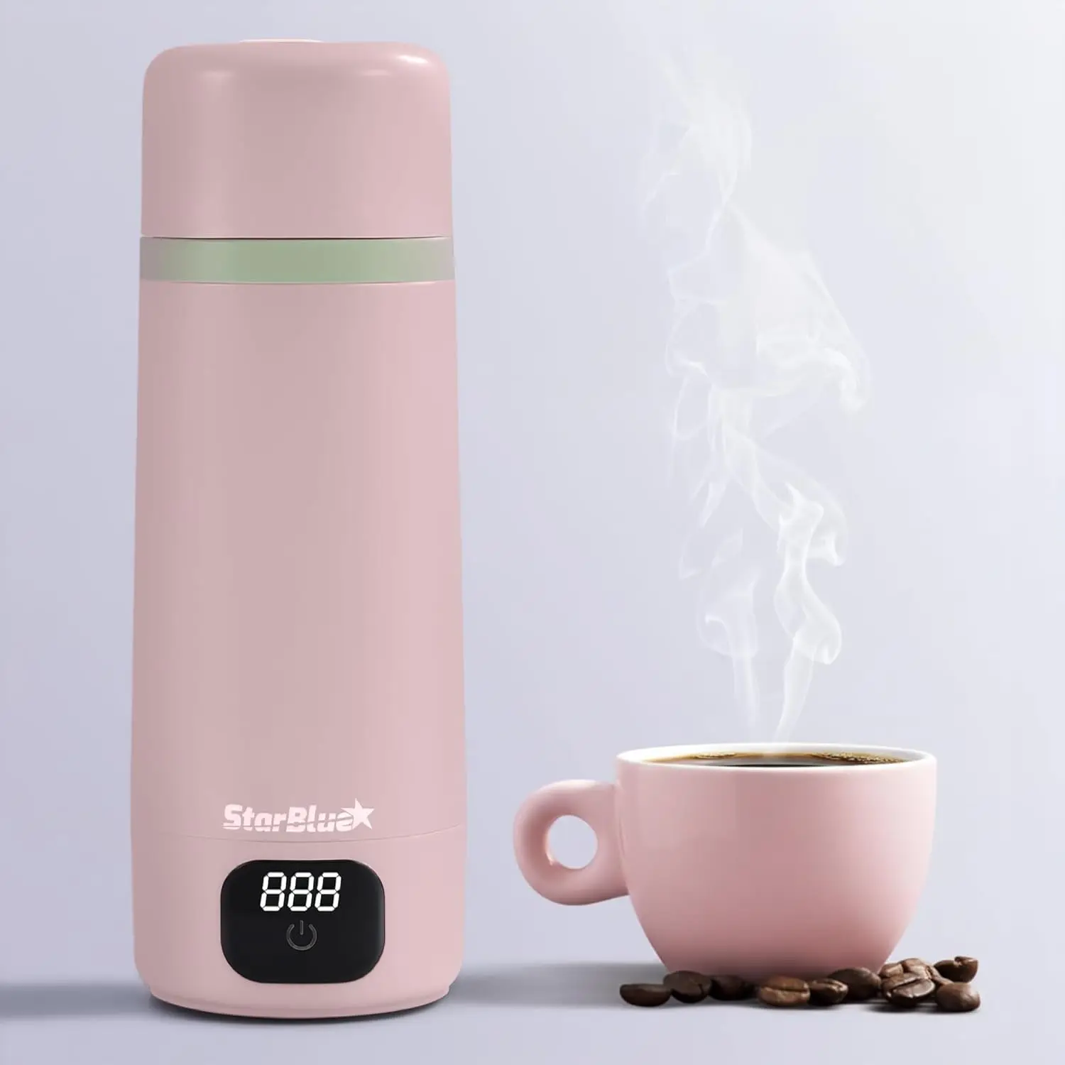Portable Travel Kettle Pink, 350ml, Water Kettle Electric With Global Voltage, 6 Temperature Modes, ℃/℉ Switchable Disp