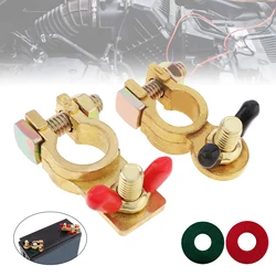 2pcs 12V Auto Car Battery Terminal Group Wire Cable Clamp Positive Negative Quick Battery Post Adapter Connector for Motorcycle
