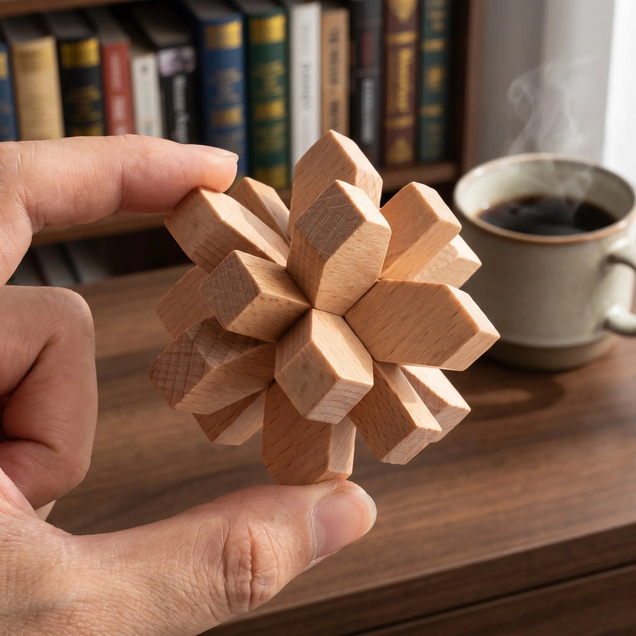 1Set Luban Lock Intellectual Puzzle Wooden Kongming Lock Stress Relief Educational Iq Development Hand Dexterity