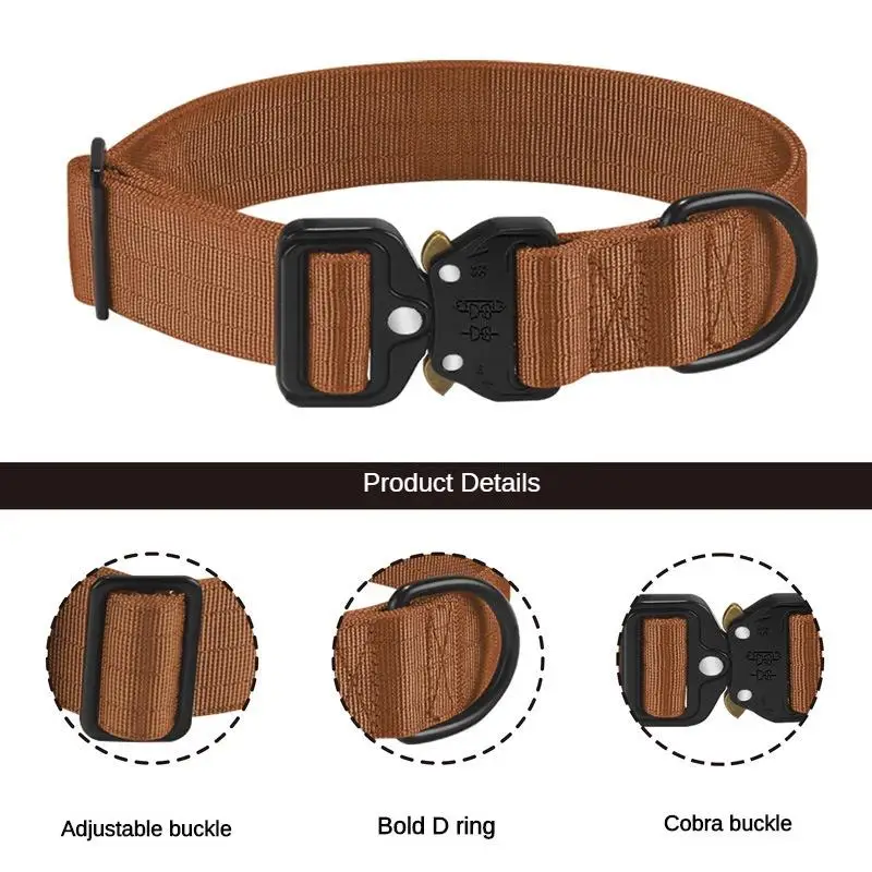 OEM Large Adjustable Dog Collar K9 Tactical Combat Pet Collar Washable Nylon Collar for Small Medium Large Dogs,Dog accessories