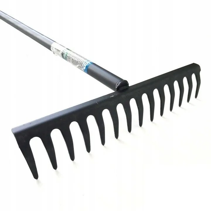 Immagine 4: Rastrello da giardino in acciaio con manico 14 denti 140 cm