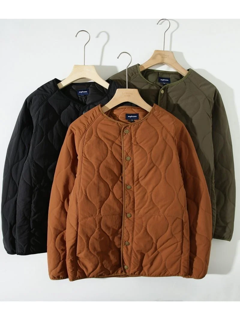 

Модный осенне-зимний мужской кардиган-куртка из хлопка, свободный повседневный теплый хлопковый жакет с нейлоновым наполнителем, без воротника