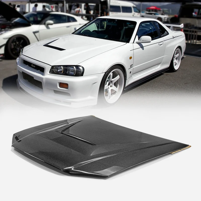 

Вентилируемый капот в стиле K для Nissan Skyline R34 GTR — идеально подходит для R34 GTR, гоночный дизайн K-Style