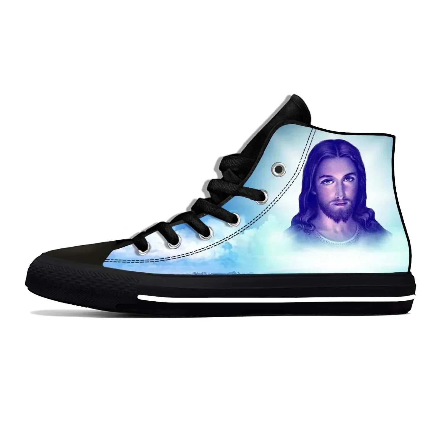 Jesus Christ Christian Cross God Faith Religion Casual Cloth Shoes High Top Comfortable Breathable 3D Print Men Women Sneakers - view 5