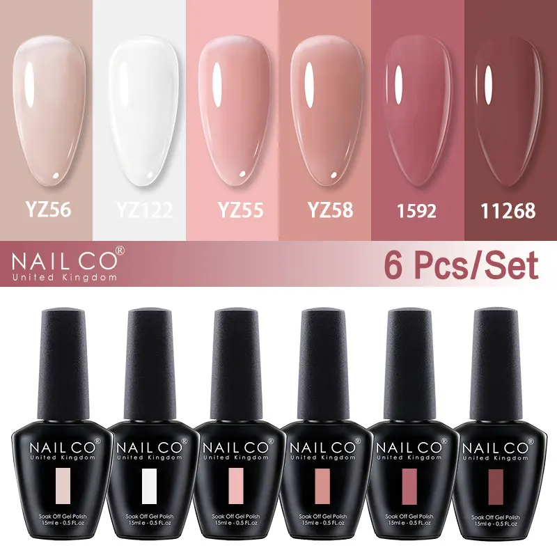 Nailco 6psc Set Kleur Nagels Semi Permanente Nail Art Losweken Gel Polish Nail Accessoires Alle Voor Manicure Gel Voor extension Top